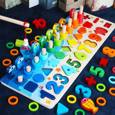 Ecotoys Montessori Tablero de juego | Desarrolla habilidades - Tablero de madera educativo para niños